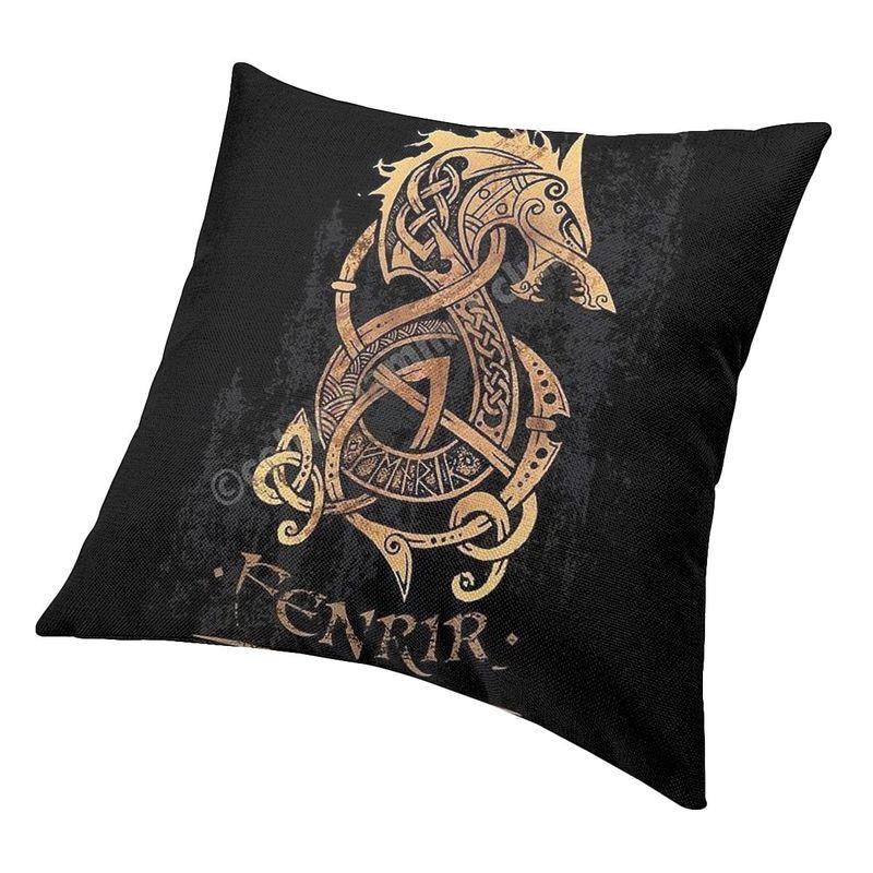 Viking Valhalla Fenrir Modern Pillow Cover Decoracion Salon The Nordic Monster Wolf Odin Cushions For Sofa