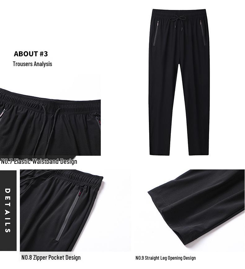Men's Short-sleeve Sports Set, Summer Ice Silk Quick-dry, Middle-aged & Elderly Father's Day Casual Wear