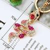 Fortune Rhinestone Snake Keychain Exquisite Women's Bag Pendant Cute Snake Lucky Pendant  Couple