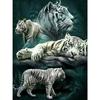 Diamond Painting Cross Stitch FULL Diamond Embroidery White Tigers Home Decoration Hand Pasted