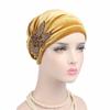 Fashion Women Diamonds Velvet Turban Cap