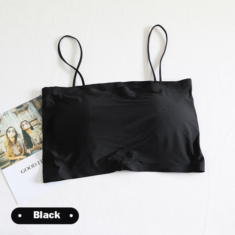 Укороченный топ, женский летний топ на бретельках, сексуальный бюстгальтер, бесшовный ледяной шелк, сексуальные топы без рукавов, черно-белые майки с открытой спиной, камзол