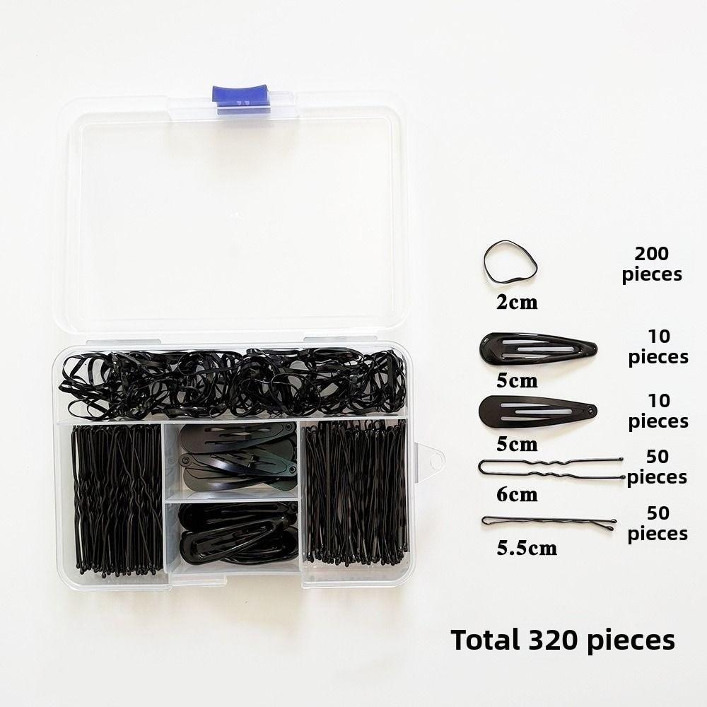 Black Hair Nets Scrunchie Set Curly Wavy Hairstyle Hairpins Kit Bridal Hairstyle Tools Girls Gift