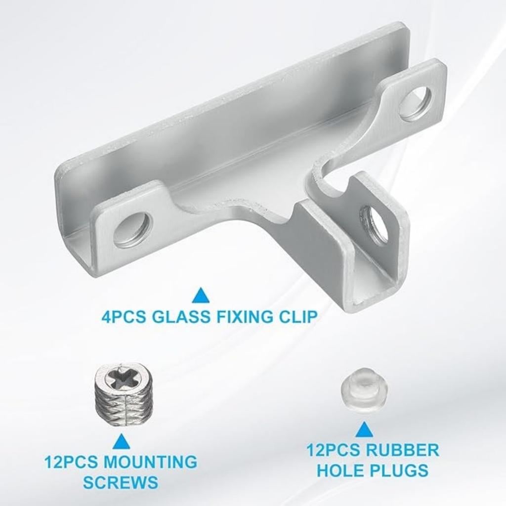T-shaped - Finish (with 4-8mm ) Aluminum Alloy Glass Glass-clamped Support With Right-angle Flat Plate, Tile Fixing Clamp, Semi-circular Glass Holder