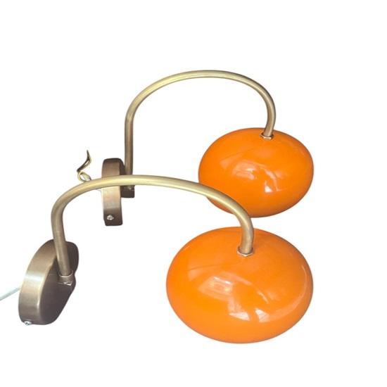 Набор из 2 оранжевых настенных бра в стиле ретро середины века, латунные светильники ручной работы для ванной комнаты, кухни, гостиной