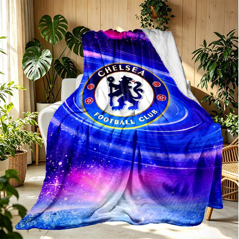 Chelsea F.C Pattern Blanket for Home Decoration, Bed, Sofa, Car Travel, Camping, Suitable for All Seasons, Birthday Christmas Gift