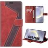 Case - Efconnection - for Samsung Galaxy S24 Plus - Red - Two-Tone Leather Effect - Flexible