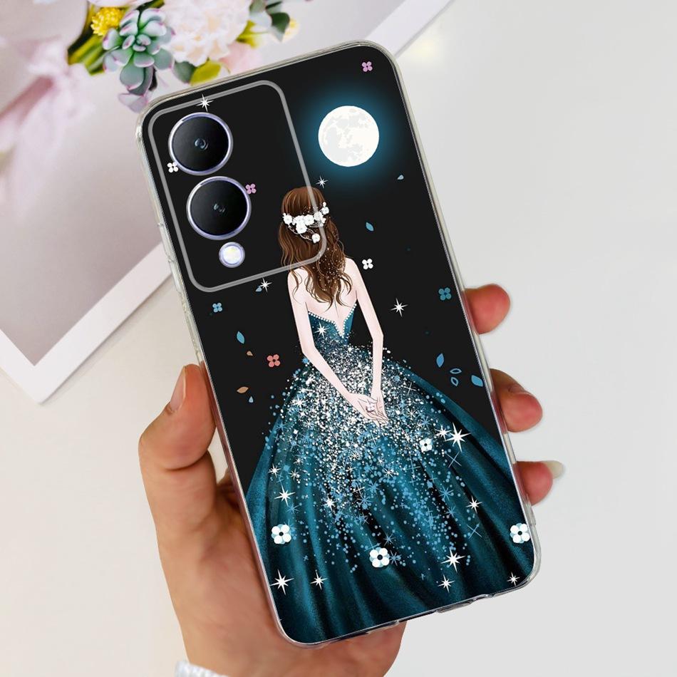 For Vivo Y17s Case 2023 Elegant Pattern Soft Silicone TPU Phone Back Cover For Vivo Y17s 4G VivoY17s Y 17S Bumper