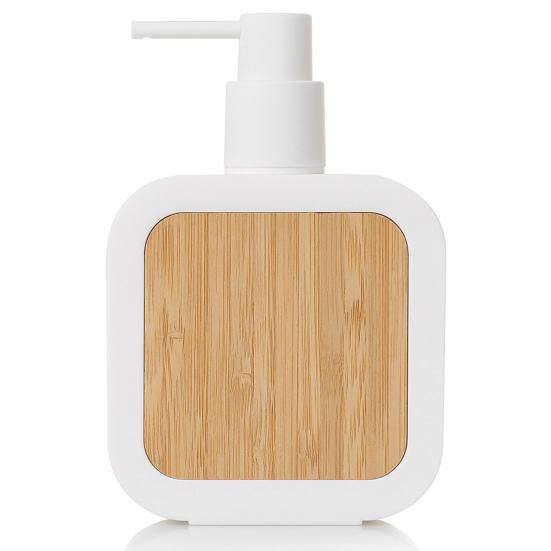 Bamboo Soap Dispenser Leak Proof Reusable Modern Multifunctional Countertop Hand Soap Lotion Shampoo Dishwashing Liquid Refillable Bottle