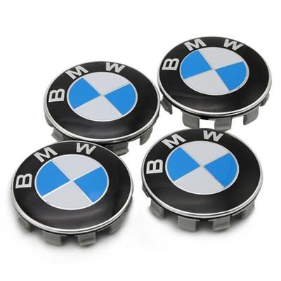 Колпаки на колеса - BMW - 4 шт. 68 мм - Сине-белый логотип - Алюминий - Высококачественный ABS