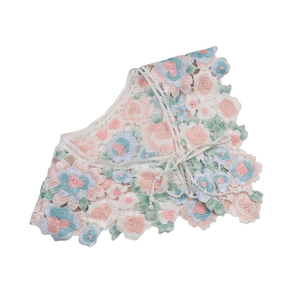 Detachable Embroidered Flower Fake Collar Floral Lace Neckline Shawl Lace Collar Women/girls