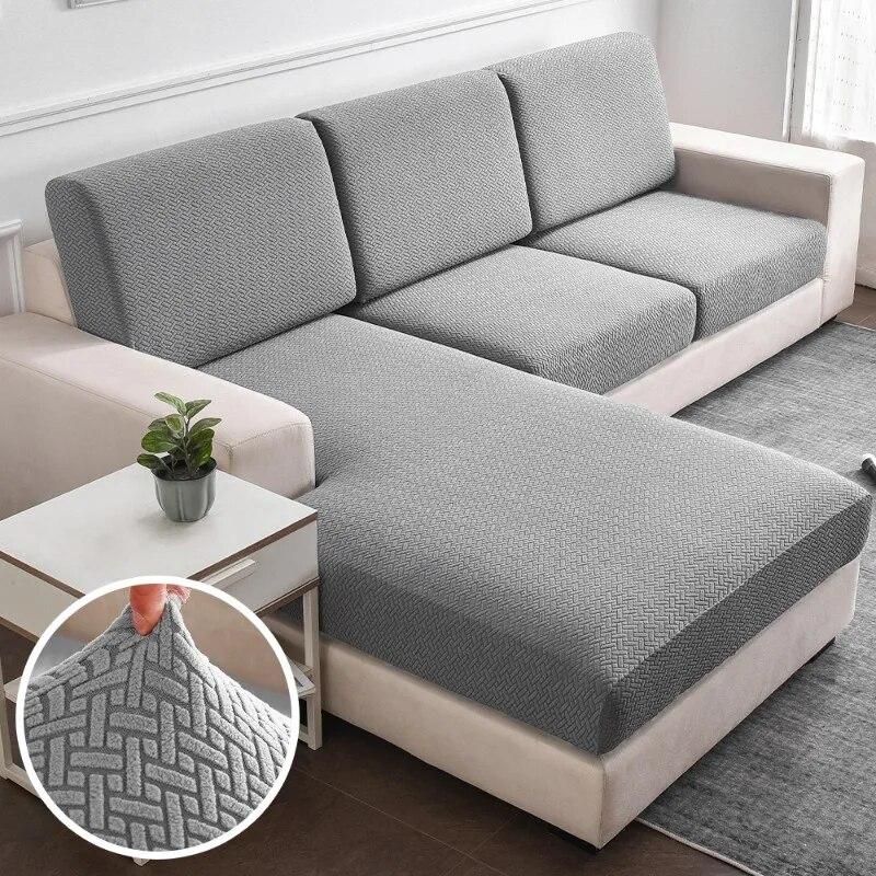 Жаккардовые толстые чехлы для диванов, однотонные чехлы для диванных подушек, эластичные защитные чехлы для мебели, чехлы для диванов в гостиной, съемные пылезащитные чехлы