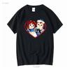 Черная футболка с графическим изображением сердец Raggedy Ann and Andy