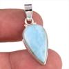 Natural Republic Larimar Gemstone 925 Solid Sterling Silver Pendant 1.25'' C9g57