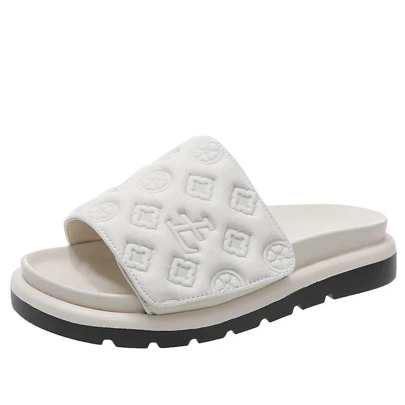 Женские шлепанцы на липучках Magic Sticker 2025 Лето Новые дизайнерские роскошные сандалии для женщин Элегантные домашние шлепанцы Zapatos De Mujer