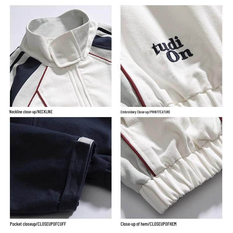 Полосатая мужская повседневная осенняя куртка в горном стиле с контрастными цветами