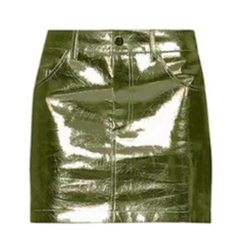 AmyLynn Womens/Ladies Metallic Faux Leather Mini Skirt