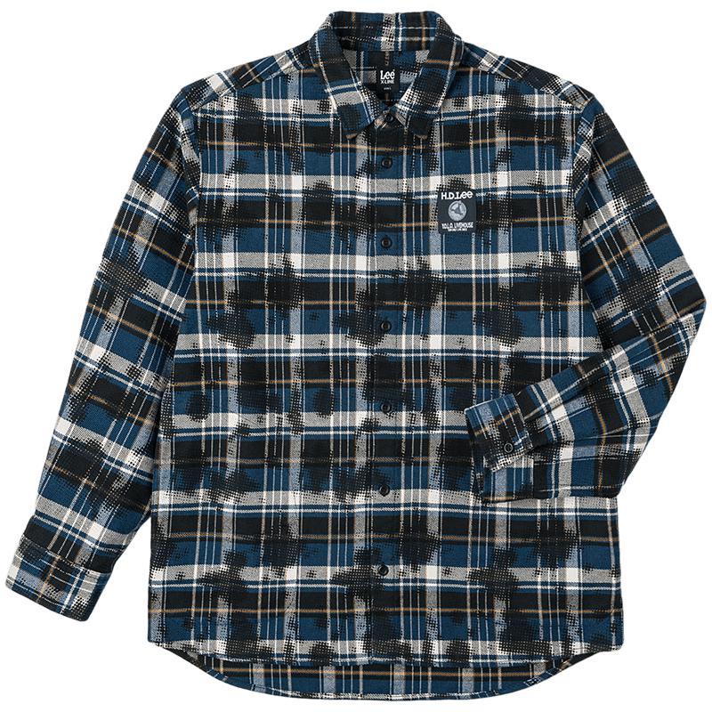 Lee Мужская рубашка в клетку с длинным рукавом, комфортного кроя, с текстурой