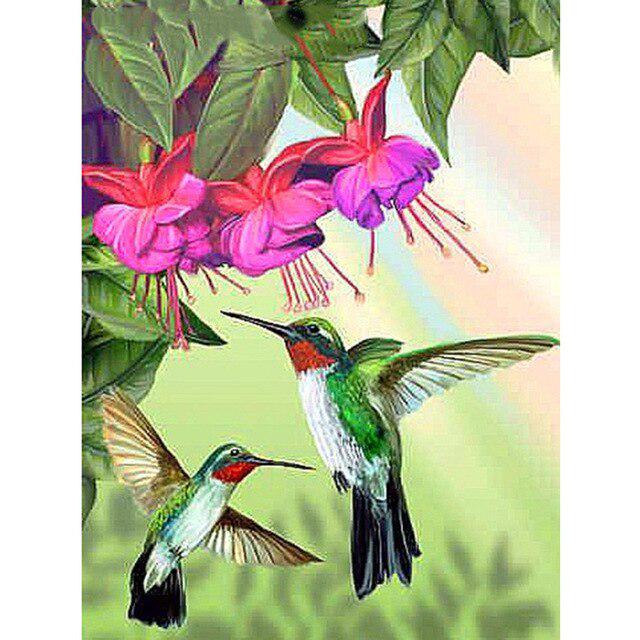 DIY Алмазная вышивка Птица Цветок Вышивка крестиком Алмазная картина Полный квадратный/круглый Animlas Ремесло Искусство Хобби Подарок Домашний декор