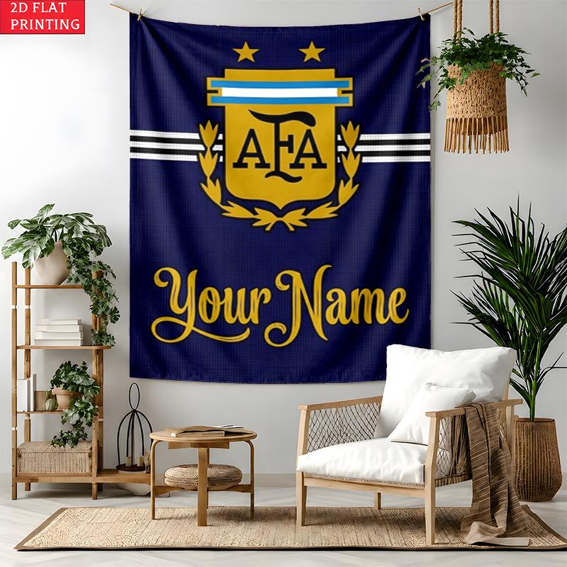 Argentina national team Custom Name Tapestry Personalized Wall Art Hanging Bohemian Home Decor for Bedroom Dorm Living Room