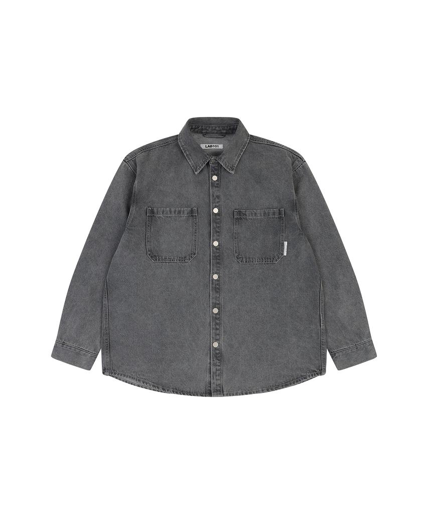 Lab101 Свободная джинсовая рубашка-куртка с эффектом stonewash (серый)