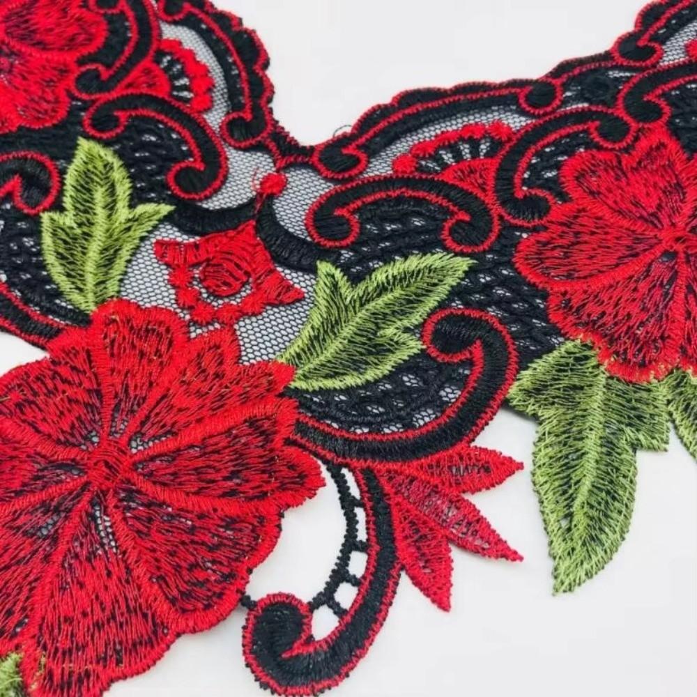 Hollowed Out Embroidered Sewing On Patches Rose Flower Patch Sticker Sewing Clothing Accessories