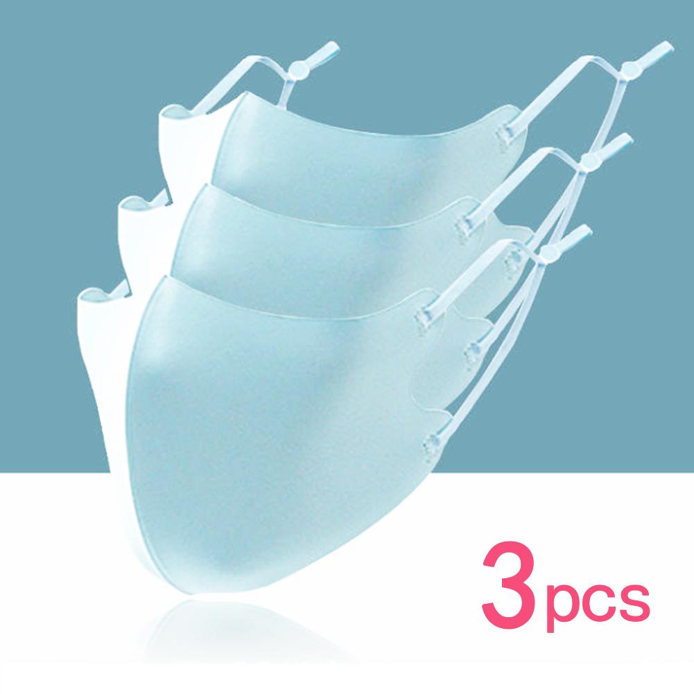 3 PCS Ice Silk Masks Washable Anti Dust Filter Mouth Face Mask for Adults