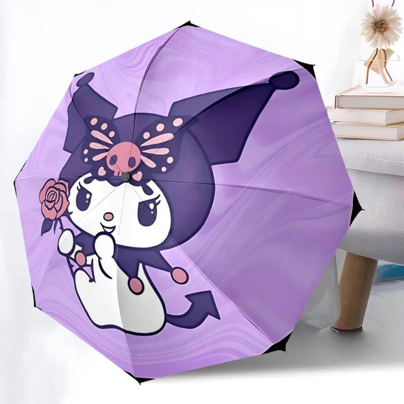 1pc Kuromi Automatic Umbrella Durable Iron Frame & Plastic Handle, Gift for Men & Women, Sturdy Construction yy250902009