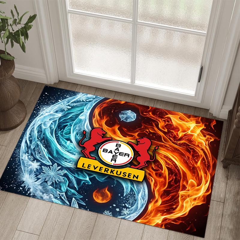 Bayer Leverkusen Football Design Crystal Velvet Carpet Cozy Non?Slip Printed Rug For Bedroom Living Room Entrance