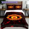 3pcs Duvet Cover Set (1*Duvet Cover + 2*Pillowcase, Without Core),Football United F.C Print Bedding Set, Bedroom Decor, All‑Season, Birthday Gift
