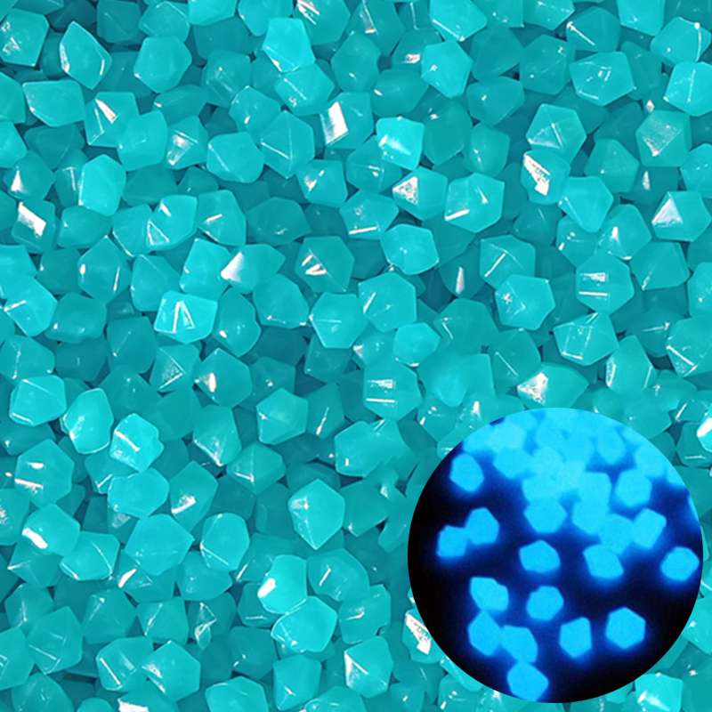 500PCS Luminous Stone Fish Tank Aquarium Landscaping Luminous Stone, Diamond Shaped Colorful Glowing Stones, Outdoor Decoration