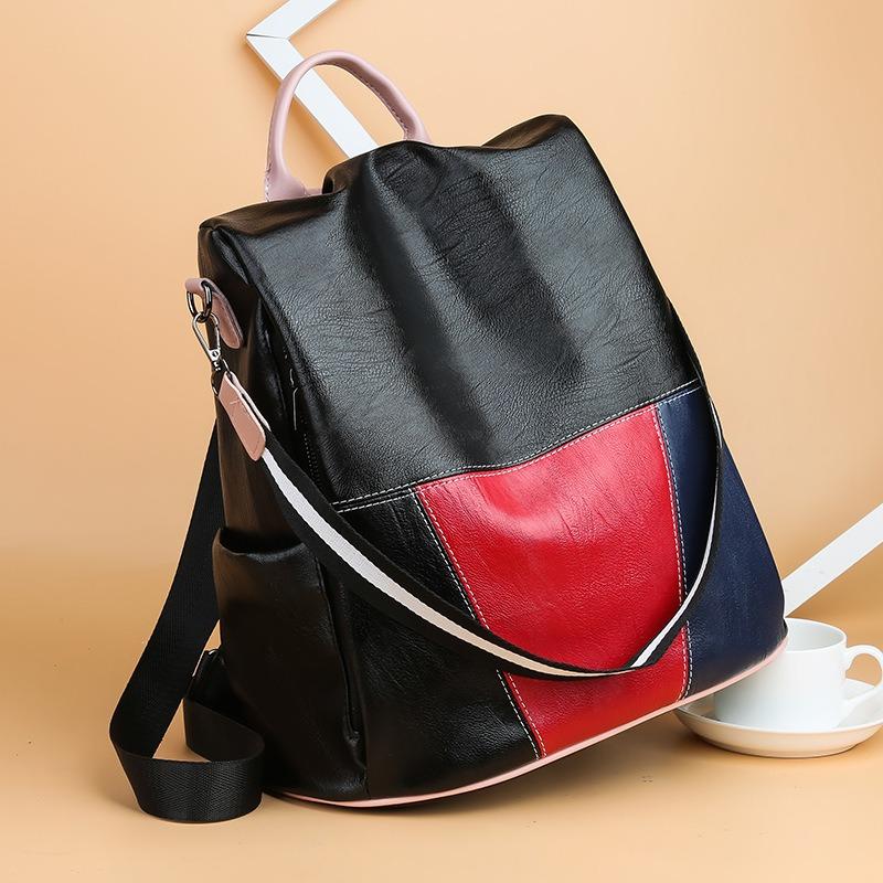 Модный рюкзак женский рюкзак для отдыха большой емкости дорожная студенческая сумка лоскутная цветная женская сумка