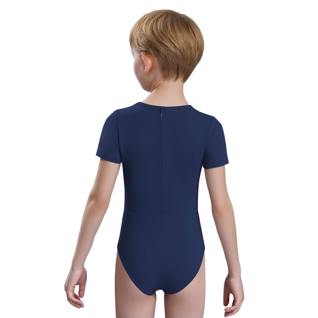 Унисекс Детская Адаптивная Одежда Ромпер с Невидимой Молнией Сзади Против Снимания Круглый Вырез Короткий Рукав Боди
