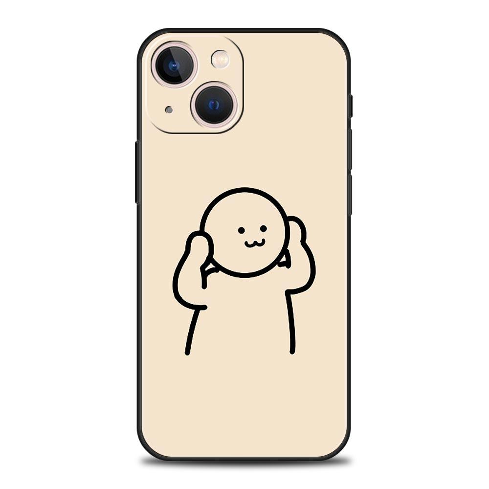 Чехол с мультяшным спичкой для iPhone 11, 12, 13, 15, 14 Pro Max, чехол для телефона X XR XS 7 8 Plus SE 2020, роскошный черный мягкий силиконовый чехол Funda