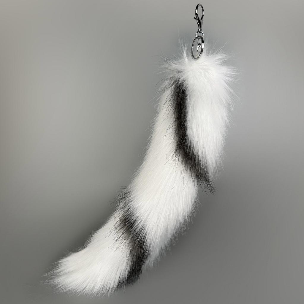 Faux Animal Tail Keychain Colorful Keyring 40cm Plush Furs Pendant Accessory for Bags and Car Keys Soft Decorative Charm