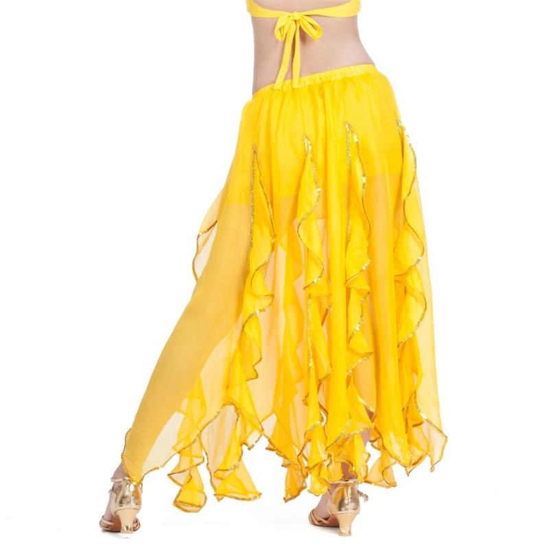 Костюм для восточных танцев для женщин Юбка для belly dance Шифоновая макси-юбка с оборками Наряд для танцовщицы живота Костюмы на Хэллоуин