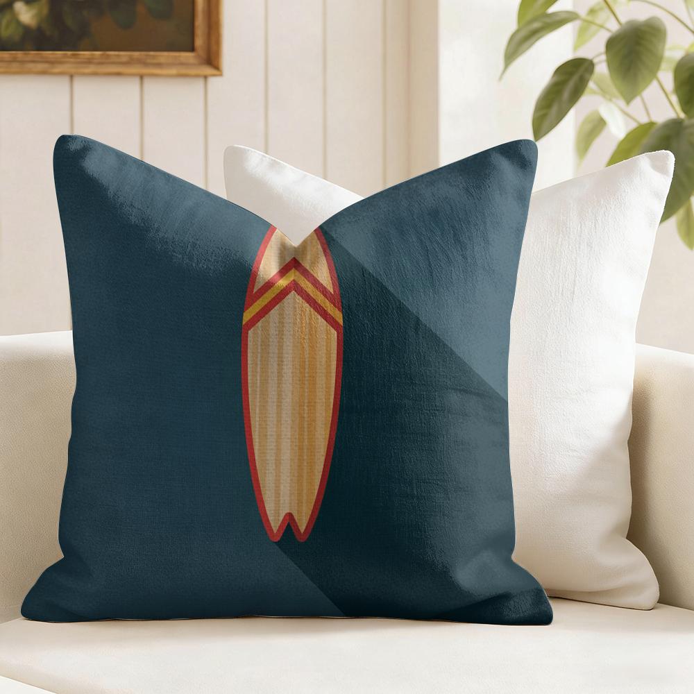 Surfing Pattern Cushion Cover Natural Linen Pillow Cover DoubleSided Print Cushion Cover for Sofa Home Decor