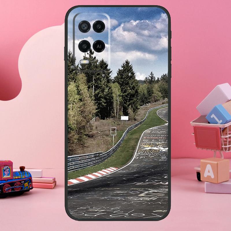 Green Hell Nurburgring Case For Oppo A18 A38 A58 A78 A98 A74 A54 A94 A80 A60 A40 A96 A76 A16 A15 A17 A57 A77 A5 Pro