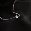 Banyan Tree S925 Silver Zircon Water Drop Necklace - Elegant Clavicle Chain Design for Women