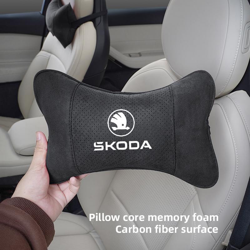 GTMZ9 Car Headrest Memory Foam Neck Pillow Auto Accessories For Skoda Yeti Kamiq Kodiaq Karoq Octavia Fabia Rapid Mk3 Superb Derivati