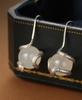 925 Sterling Silver Exotic Egyptian Queen Snake Earrings with Natural Agate Crystal