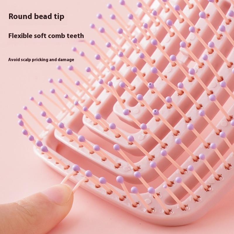 Объемная щетка для волос для высокого затылка и массажа кожи головы, изогнутая грабельная расческа для распутывания кудрявых волос, инструмент для очистки и укладки