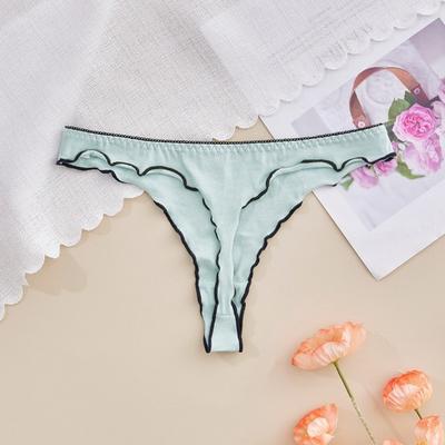Yousheng Женские стринги Бесшовные с низкой посадкой Хлопковое нижнее белье Сексуальные трусики бикини с оборками Женские дышащие трусы