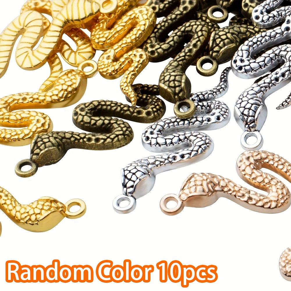 10/20/30 шт. сплава материал змея год кобра кулон змея талисман браслет ожерелье животное талисман DIY ювелирные изделия ремесла принадлежности