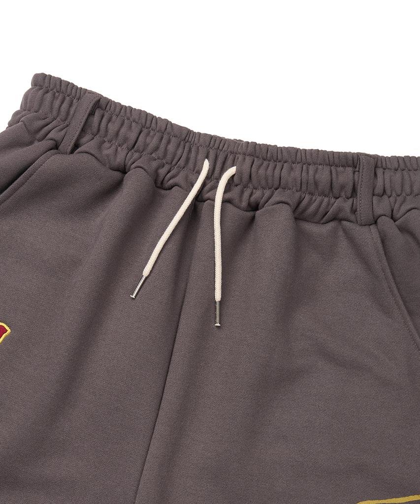 FREEMARIO Heraldic Symbol Bermuda Sweatpants [Charcoal]