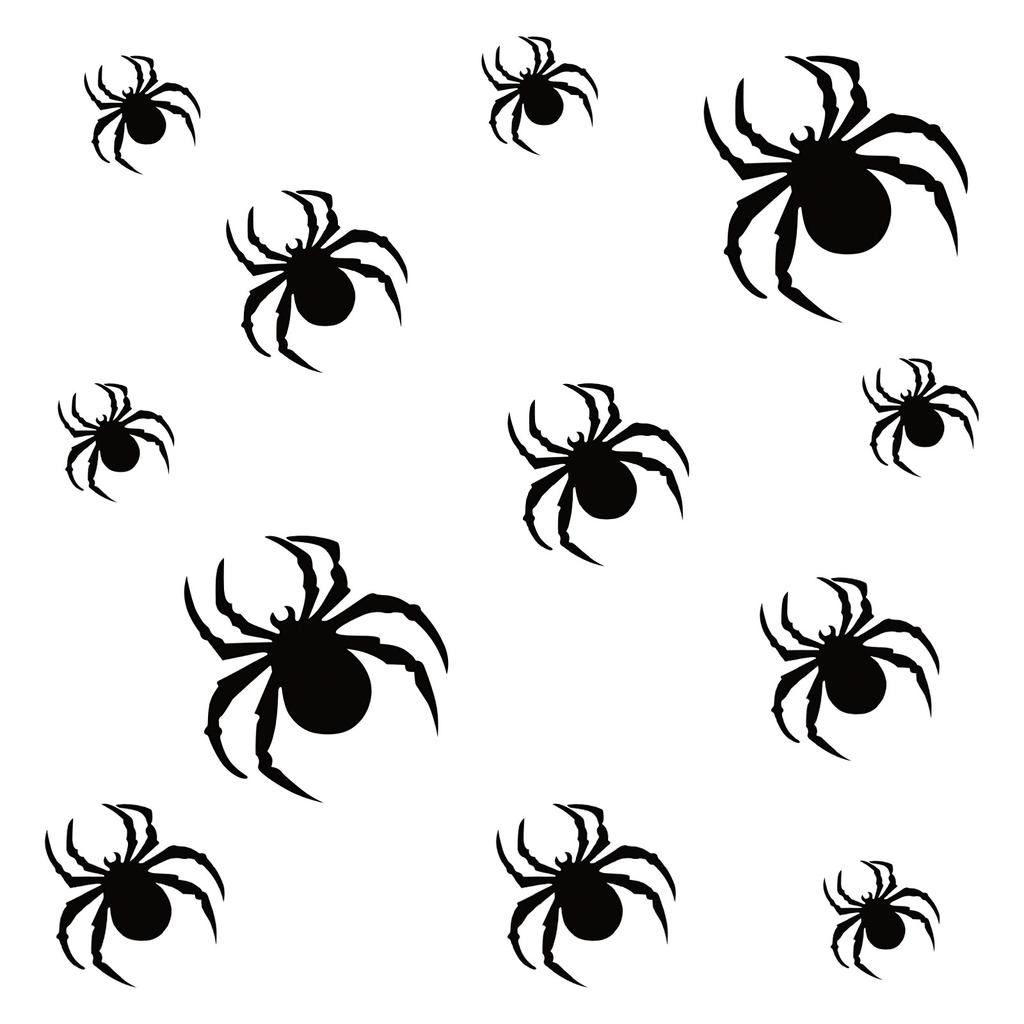 36pcs New Halloween Theme Party Black Spider Wall Stickers Decorations Festival Wall Decoration Props