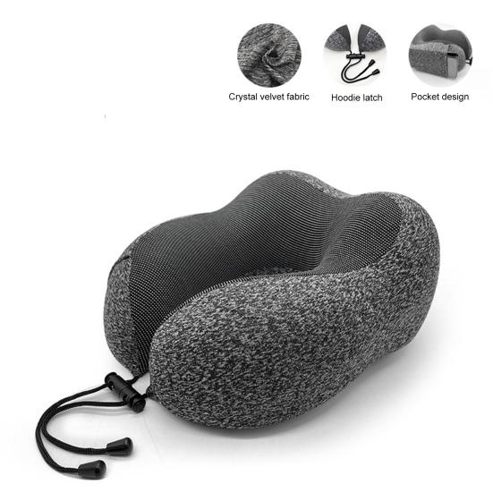 Портативная U-образная подушка для шеи, мягкая дышащая моющаяся невыцветающая подушка из пены с эффектом памяти, поддержка шеи, дорожная подушка с застежкой-молнией