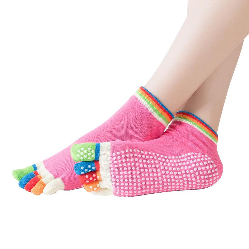5 Finger Colorful Sports Silicone Fitness Yoga Socks Non-Slip Girl Elastic Stockings Pilates Ballet Dance Women's Shoes And Sock