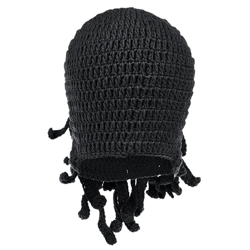 Смешная зимняя теплая шапка с усами осьминога для косплея