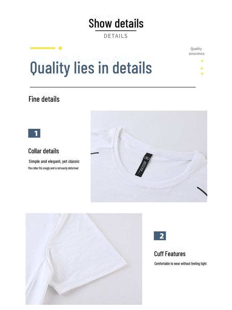 Мужская быстросохнущая летняя футболка для фитнеса Ice Silk - дышащая, свободный крой, круглый вырез, короткий рукав